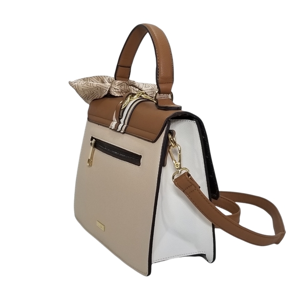 ALDO Womens Anniebrook Satchel in Neutral Colorblock Structured Handbag Purse - Picture 6 of 12